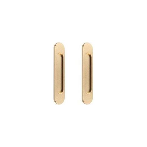Poignée de porte coulissante auto-adhésive ovale pour porte coulissante 2 pièces en alliage d'aluminium doré mat affleurant poignée sans poinçon pour porte coulissante de grange Windows Ca