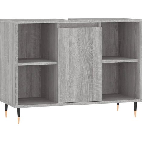Mueble de baño con 4 estantes y espacio de almacenamiento 80 x 33 x 60 cm fabricado en madera de ingeniería Sonoma gris 020049054 (1/5)