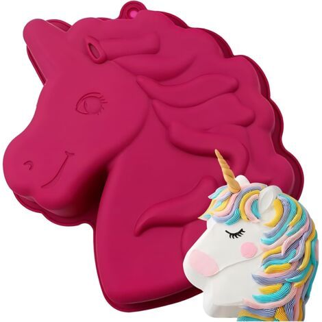 Moules en Silicone Licorne,Moule Gâteau Licorne,Sans Bpa,Antiadhésif,pour Halloween Noël, Pour Gâteau, Glace, Chocolat, Pain, Dessert