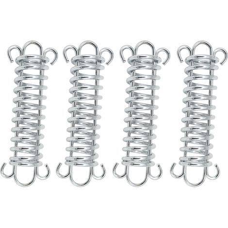 Molle in acciaio per tendaloni, ganci a molla per tende, tiranti per corde da tenda, adatti per arrampicata, spiaggia e accessori di fissaggio per tende da campeggio, 4 pezzi (1/4)