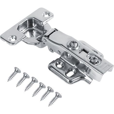 Charnières hydrauliques en inox pour portes d'armoire, placard et dressing (recouvrement total)