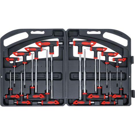 Bgs Technic – Clé mixte 16 pièces – Embouts hexagonaux intérieurs et TX – Poignée en T ergonomique – Longueur de lame 75 à 200 mm