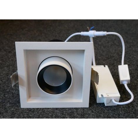 Spot encastré LED 15W carré 121x121mm fixe CCT variable 3000K-4000K-6000K avec inter déporté alim 230V IP LEDASUN (1/2)