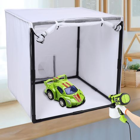 Cabine de peinture mobile et détachable avec pistolet à peinture, outils de cabine de peinture portable de 29,5329,5329,53 pouces, avec filtre et rideau, outils pour projets de bricolage. (1/5)
