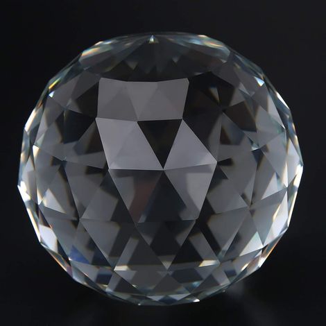 Boule de Verre en Cristal Transparent, Boule de Cristal en Verre à facettes Transparentes 60/80mm, prismes en Cristal Transparents, Boule de Verre, décoration d'hôtel, raccords(80MM/3.15in) (1/5)
