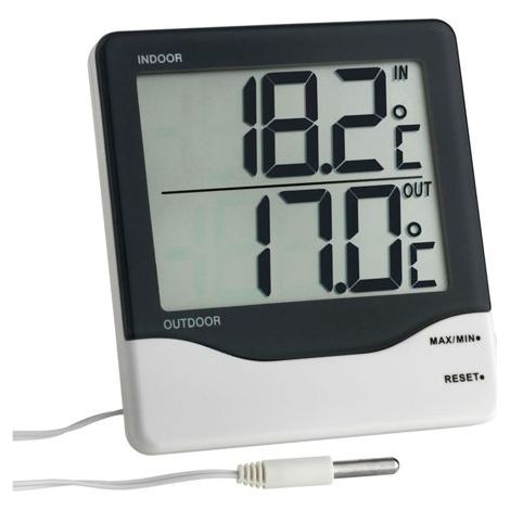 TFA Dostmann Kabelgebundenes Thermometer Schwarz-Weiß 30.1011.K (1/3)