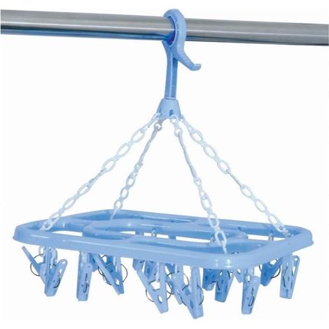 1 - Séchoir à chaussettes - Séchoir à lingerie - Séchage délicat et uniforme - Pour salle de bain ou buanderie - Bleu - 31x24.5cm (1/5)