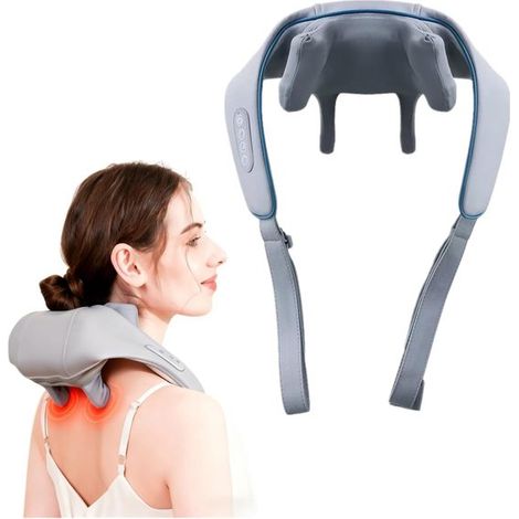 Massage – Beheiztes Nackenmassagegerät – Shiatsu-Massage – Schulter- und Rückenmassagegerät – Löst Verspannungen – Kabellos und wiederaufladbar – Ergonomisches Design – Tiefenmassage (1/5)