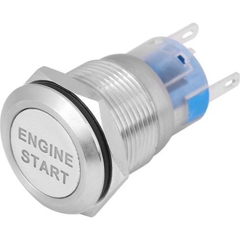 12V wasserdichter Druckknopf-Zündschalter für Automotoren, silberfarbener Edelstahl (1/5)