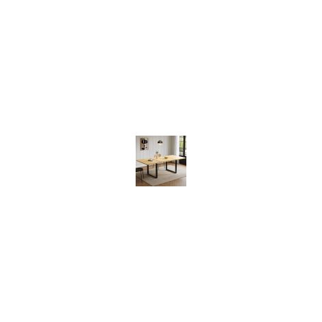REDOM Table à manger extensible 140-180-220x80 cm style moderne robuste MDF chêne pour 6-10 personnes
