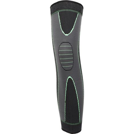 Protège-genou de compression allongé manchon sportif respirant haute élasticité pour course jogging extérieur vélo taille L (1/5)
