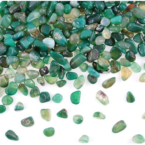 0,5 kg de ágata marina verde lechosa suelta - Gema triturada grande de 0,9 a 1,3 cm - Virutas de cristal natural trituradas - Perfectas para la fabricación de joyas y (1/5)