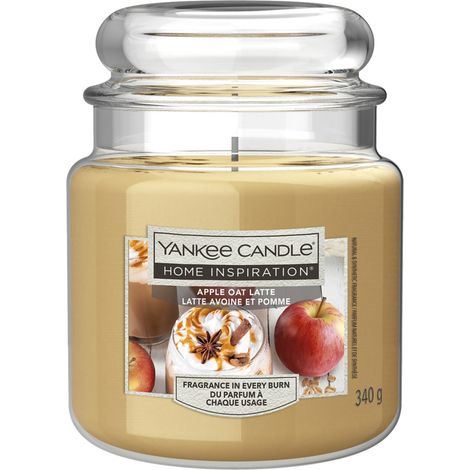 Yankee Candle Duftkerze Mittleres Glas Apple Oat Latte 340 g beige