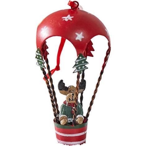 Hochwertige Weihnachtsdekoration von Ironcraft: Weihnachtsmann und Rentier, hängender Schmuck für drinnen und draußen, mehrfarbig (1/5)