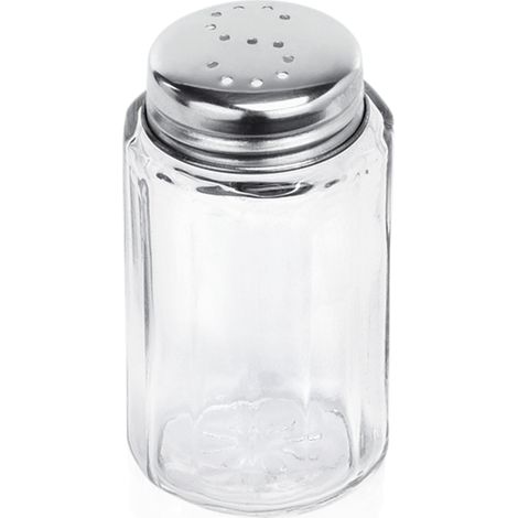 Salière en Verre Couvercle inox H 70 mm Ø 35 mm - Lot de 12 - Was Germany