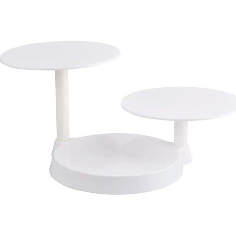 Graziano, Alzata per Torte a 3 Piani, Realizzata in Plastica Resistente e Riutilizzabile, Ideale per Feste di Compleanno e Matrimoni, Color Bianco