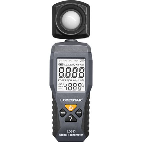 Medidor de lux digital LD383, mide de 0 a 200.000 lux con sensor de temperatura, pantalla LCD, ideal para fotografía y plantas. (1/5)