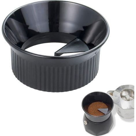 2-teiliger Kaffeespender, kompatibel mit Bialetti Espressomaschinen, trichterförmiger Dosierring, Zubehör für 4-6 Tassen Mokka-Kaffeebereiter.