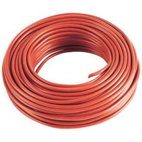 Câble électrique rouge 10 mm² – Longueur 5 m – Conducteur cuivre multibrins – Tension 450/750V – Courant max 50A – Ohm-Easy