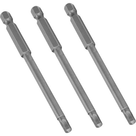 Lot de 10 embouts de tournevis magnétiques de 4 mm en acier allié, tige hexagonale de 6,35 mm (1/4 pouce). (1/5)