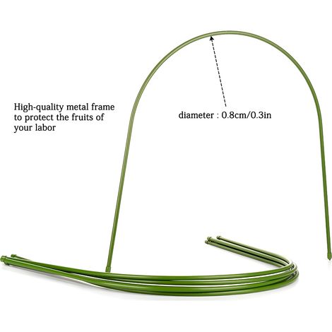 Invernaderos de jardín [cubiertas para hileras] + [material: tubo revestido de plástico] + [dimensiones: 50 cm de ancho, 50 cm de alto] + [6 arcos de plantación] + [protección de plantas y germinación (1/5)