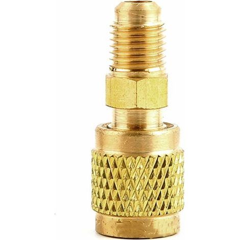 Adaptateur Tuyau R32 R410A - Filetage Femelle SAE 5/16 Pouces et Mâle SAE 1/4 Pouces - Pour Systèmes Mini-Split CVC - 1 Pièce (1/5)