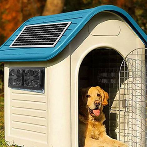 Doppelabluft-Solar-Lüftungsset 12W 18V - Lüfterset für Hühnerställe, Gewächshäuser, Unterstände und Tierhäuser