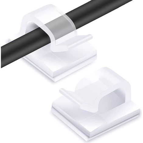 Longziming – Lot de 120 clips câbles auto-adhésifs – Pour gestion câbles jusqu'à 5mm – Installation sans perçage – Transparent pour surfaces variées - 120PCS (1/5)