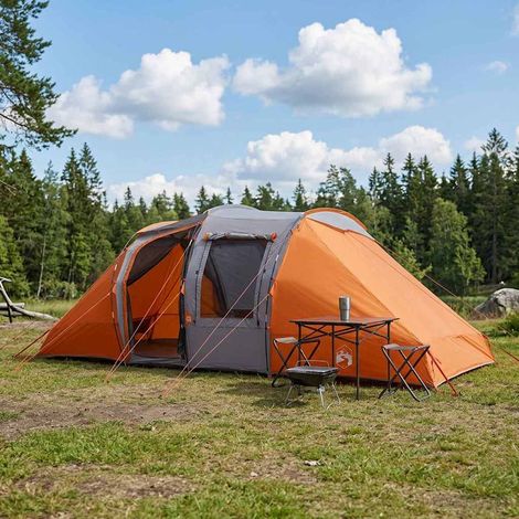 vidaXL Tenda Istantanea Grigio e arancione 524 x 232 x 192 cm