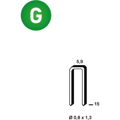 8 000 Agrafes Galvanisées K-15 - 5.9x15x0.8x1.3 mm - D-Work