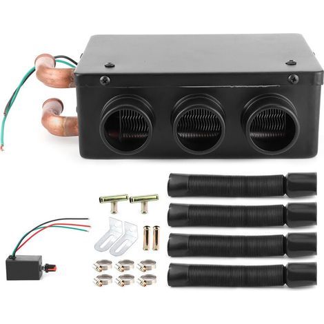 Chauffage de voiture 12V 50W avec 3 trous, chauffage rapide pour l'hiver, élimination du givre, accessoires pour intérieur de voiture, peu bruyant (1/5)