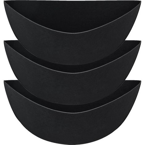 Liner Pour Bac À Plantes Demi-Rond - Tissu Respirant En Fibres Naturelles - Pour Paniers Muraux, Bacs Sur Fenêtre Et Jardinières Métalliques - 3 Pièces (1/3)