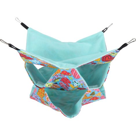 Hamac suspendu doux à 3 couches pour petits animaux (hamster, planeur de sucre, vert) (1/5)