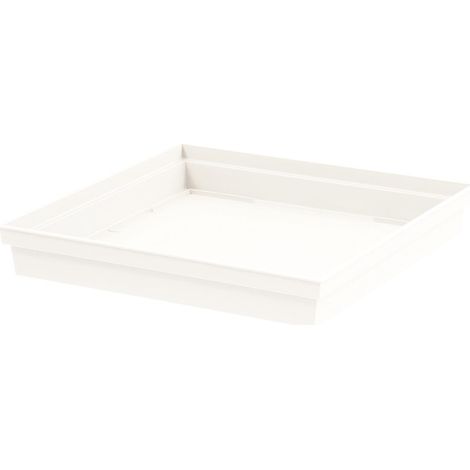 Soucoupe 32,6 x 32,6 x 4,9 cm pour pot de fleur carré Toscane POP - Blanc