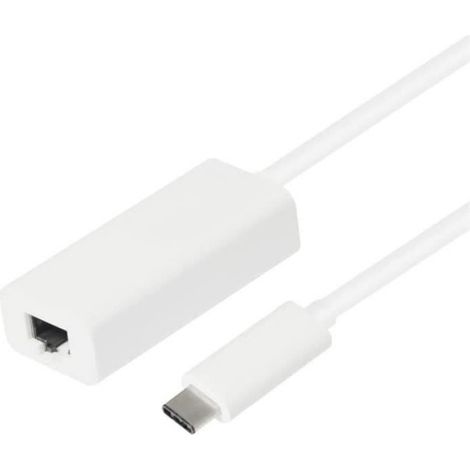 Adaptateur USB-C vers Ethernet Gigabit - USB 3.1 Type C - 10/100/1000 Mbps - Compatible Ordinateurs USB-C - 1 Pièce