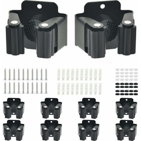 Set mit 10 Wandbesenhaltern, Gerätehalter aus Edelstahl, Wandbesenhalter für Gartengeräte, Besenhalter, Wandbesen, Gartenhaken zum Aufhängen von Kleiderbügeln und Türen.