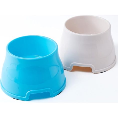 Gamelle anti-déversement pour chiens à longues oreilles (lot de 2, bleue et blanche) (1/5)