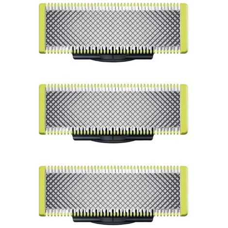 Applicable à Philips OneBlade - Lames de rechange, pour rasoir/tondeuse électrique OneBlade, acier inoxydable robuste, taille, stylisation et rasage, lot de 3