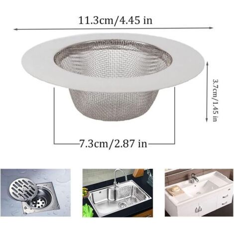 QORVA-Filtre d'évier de cuisine en acier inoxydable, crépine d'évier, pour évier de cuisine, salle de bain, lavabo, baignoire (1/3)