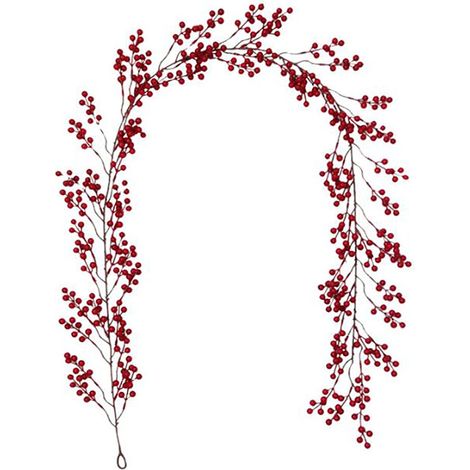 Guirnalda Navideña De Ratan Sintético Con Hojas Y Frutos Rojos - 1,9 M (1/5)