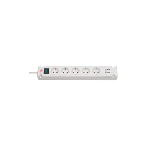 BRENNENSTUHL BREMOUNTA EXTENSION SOCKET 5-WAY 2X USB WHITE 3M H05VV-F 3G1.5 (1/10)