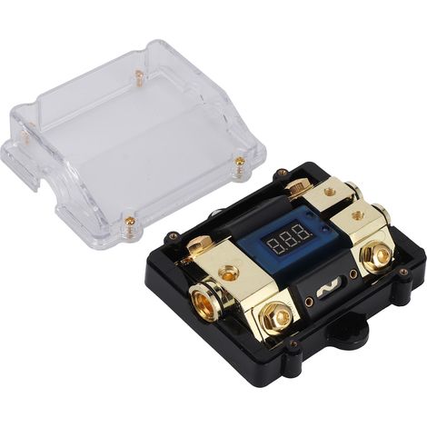 Porte-fusibles 100 A, 1 entrée, 2 sorties, avec affichage numérique LED de la tension pour autoradio/yacht/audio (1/5)