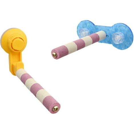 Lot de 2 bâtonnets de dressage portables pour perruches, avec ventouse puissante. (1/5)