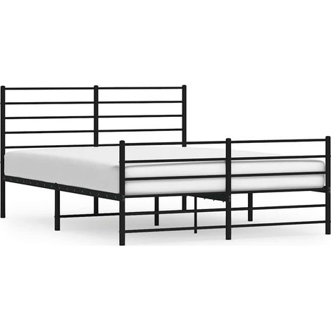 Maison Exclusive - Cadre de lit métal sans matelas avec pied de lit noir 160x200cm (1/5)