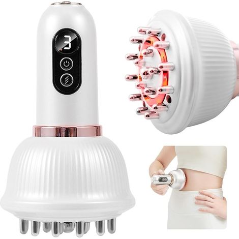 Lymphdrainage-Massagegerät und Anti-Cellulite-Massagegerät für Beine, Arme und Bauch, Körperformungsgerät mit Mikrostrom, Licht, Wärme und Vibration, weiß (1/5)