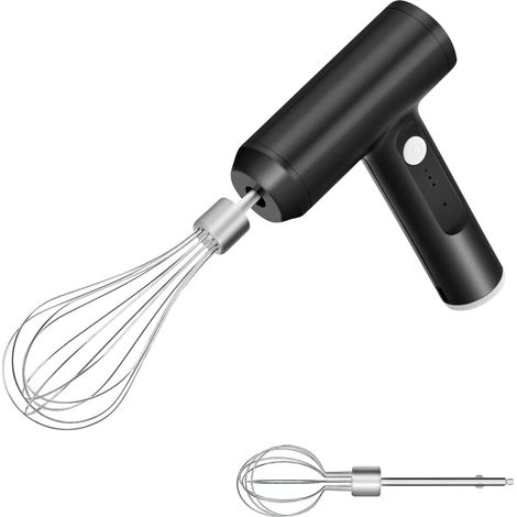 Batteur électrique sans fil rechargeable USB en acier inoxydable avec deux têtes de mélange pour cuisine et pâtisserie
