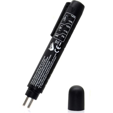 Stylo testeur de liquide de frein avec 5 indicateurs LED, calibré pour les liquides de frein DOT3 et DOT4, alimenté par batterie. (1/5)