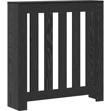 Copritermosifone moderno rettangolare 78 x 20 x 82 cm con mensola superiore stile pulito in legno multistrato rovere nero 020052173