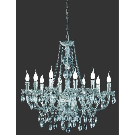 Klassischer Kronleuchter 10 Lichter Lüster Chrom Dekorative Anhänger Trio Beleuchtung (1/3)