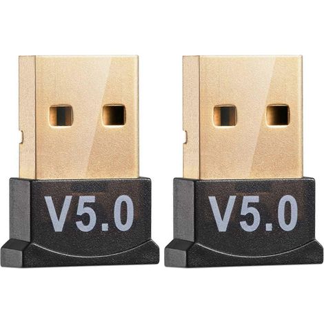 Bluetooth 5.0 USB-Adapter (x2) für PC Win10/8.1/8/7: Bluetooth-Empfänger/Sender zum Anschluss eines Audio-Headsets. (1/5)